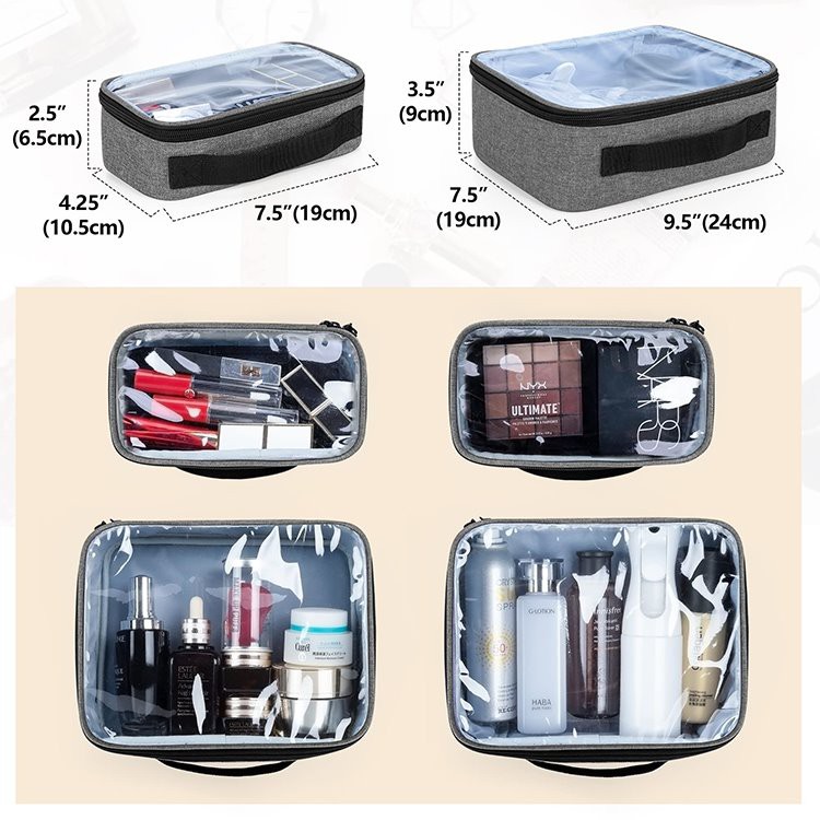 makeup bag with compartments